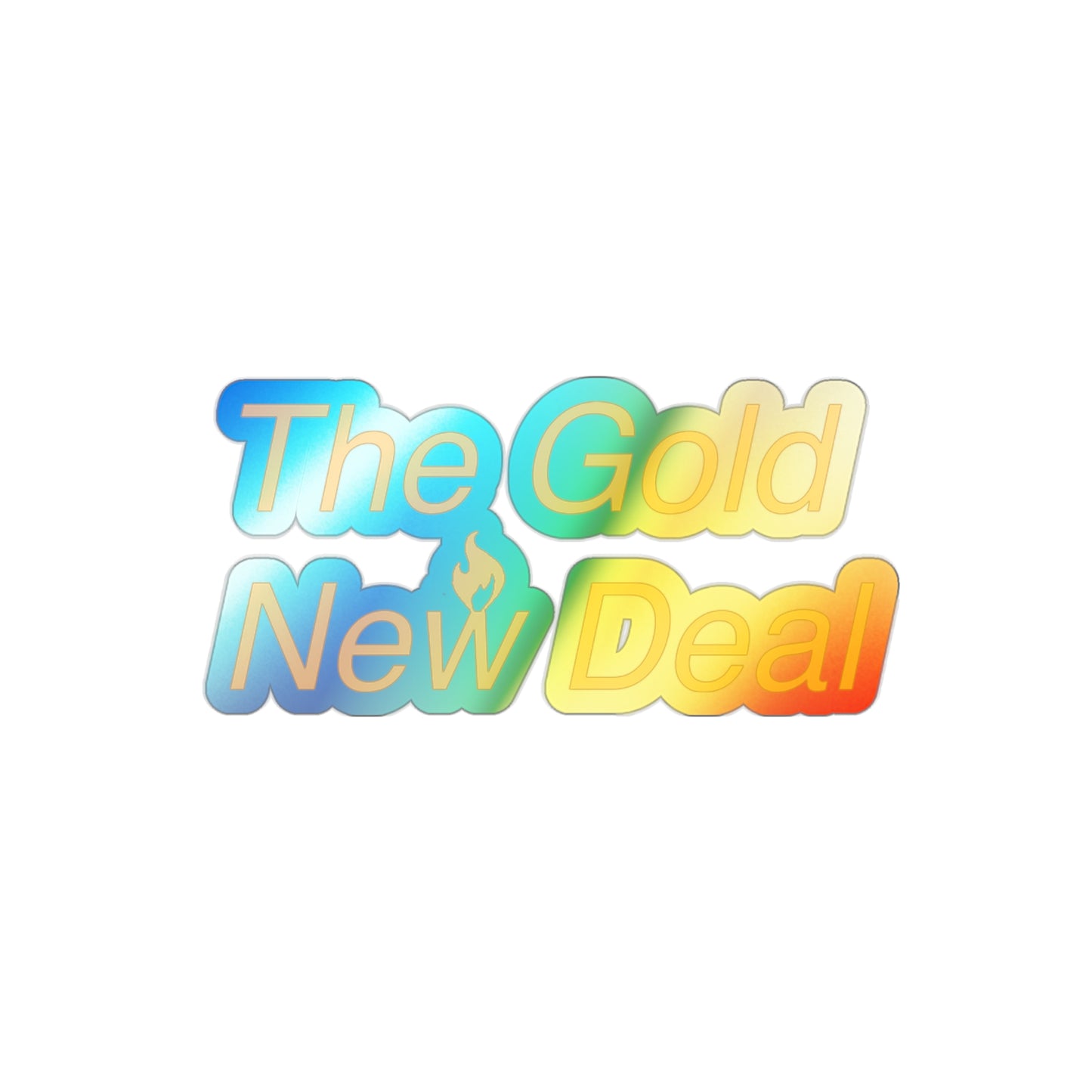 Gold New Deal Holographic Die-cut Stickers
